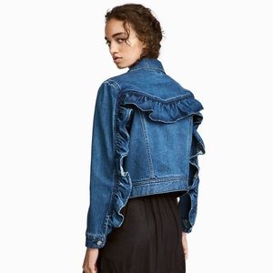 H&M Ruffles Denim Jacket